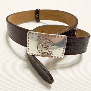 Ariat Baby Roper Pink Rhinestone Buckle Western Cowboy Cowgirl Leather Belt